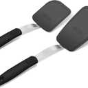 Unicook 2-Piece Small Silicone Spatula Set, Heat-Resistant Kitchen Spatula Turner Set for Nonstick Cookware, Flexible Kitchen Utensils for Flipping Eggs, Pancakes, or Lifting Cookies and Brownies