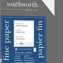 Southworth 25% Cotton Linen Business Paper, White, Letter (8.5" x 11"), 100 Sheets Per Pack, 24 Lb, 94 Brightness (-)