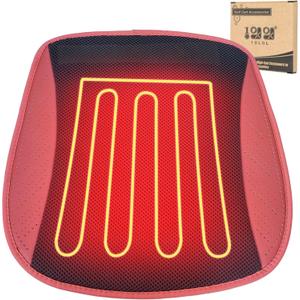 10L0L Heated Golf Cart Seat Covers with Non-Slip - Heating Seat Pad for Yamaha EZGO Club Cart with Fast Heat Three-Speed Heating Temperature Adjustment and Automatic Shut-Off Red