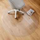 Round Clear Chair Mat For Hardwood Floor PVC Anti-Slip Office Chair Mat 1.5 Mm Round Transparent Wooden Floors Protector For Kitchen Dining Room Home Carpet Protector For Office Home ( Size 4 FT )