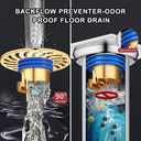 Odor Proof Floor DrainShower Floor Drain Backflow PreventerOne Way Drain ValveBrass Drain FilterPrevent Backflow, Prevent Anti-Odor Dispersion in Bathroom and KitchenGalvanized