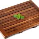 Teak Shower Mat, 24 x 18 inch Wood Bath Mat for Inside Shower, Wooden Shower Floor Teak Wood Mat for Bathroom Spa & Outdoor Use - SM-001V
