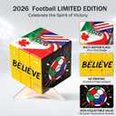2026 World Soccer Cup 3x3 Cube Puzzle, Unique Football Souvenir Featuring Host Cities & Believe Design, End of Season Soccer Gifts, Coach Desk Decor & Team Party Favors