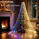 Dazzle Bright Christmas Tree Lights, 448 LED Waterfall Tree Topper Lights with Remote & 11 Modes, 8.2FT X 16 Lines Christmas Light for Indoor Outdoor Party Xmas Decoration, Warm White & Multi-Colored