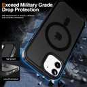 PinLiSheng Magnetic for iPhone 12 Mini Case [Metal Camera Frame&Buttons] [Mil-Grade Drop Protection] Shockproof Slim Translucent Matte Protective Phone Case, Black