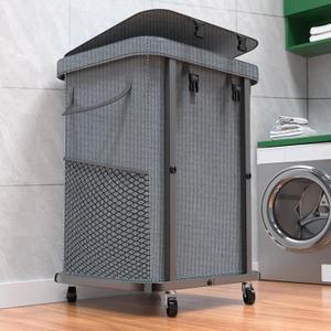 40 Gal(150L) High Grade Large Laundry Basket with Wheels, Rolling Laundry Hamper, Laundry Cart with Metal Frame and Removable Bag Design, Suitable for Laundry Room, Bedroom (Grey, 150L)