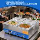 TOPKITCH ETL Listed 4 Pan Commercial Food Warmer,Electric Countertop Bain Marie Stainless Steel Buffet Steam Table for Catering and Restaurants(4×1/2 GN Pan,120V/1700 Watts