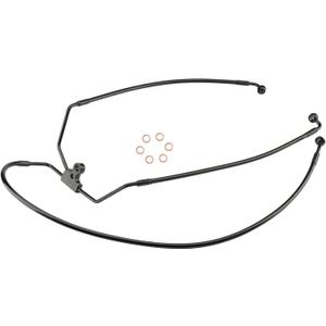 14" Handlebars Extension Front Brake Line for Harley 1996-2013 Touring Road King/Road Glide/Street Glide/Electra Glide NO ABS Models, Stainless Steel Braided Brake Cable, Black