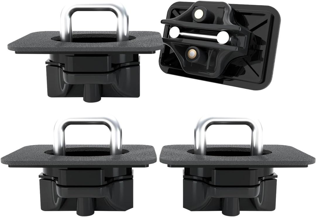 KitsPro Truck Bed Tie Down Anchor for 2015-2025 Ford F-150 and 2017-2025 Ford F-250 F-350 Super Duty, Truck Box Hold Down Hook, Pack of 4 (2017-2025 Ford F-250 Super Duty, Matte Black)