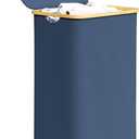 SpaceAid Laundry Hamper with Lid, 110L Large Tall Clothes Basket Bin with Bamboo Handles, Collapsible Laundry Hamper for Bedroom, Bathroom, Dorm, Laundry Room - Blue