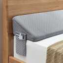 Homemate King Size 76"x10"x6" Bed Wedge Pillow for Headboard - Upgraded Bed Gap Filler King Between Mattress and Headboard - Wedge headboard Pillow - Grey