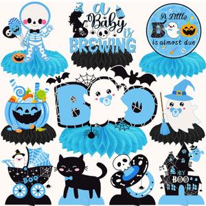 2 x Halloween Honeycomb Centerpieces Halloween Baby Shower Decorations for Boy Halloween Ghost Boo Theme Table Centerpieces for Halloween A Baby is Brewing Party Pumpkin Bat Witch Theme Party Supplies
