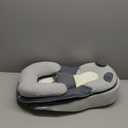 Baby Lounger Pillow for Infant Support Cushion Reflux Breastfeeding Pillow, Bottle Feeding, Tummy Time, Adjustable Baby Wedge Lounger Pillow for Reducing Spit-Up (White Grey)