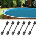 6pcs Swimming Pool Cover Clips for Above Ground Pools, Solar Cover Attachment Clips Wind Guard Pool Solar Cover Clips Black Pool Cover Clamps Kit