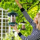 Metal Roof Bird Feeder for Outdoors - 360 Feeding Perch, Green