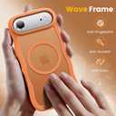 for iPhone Air Case Cute Wavy Matte Orange |Compatible with MagSafe,Color-Matched Lanyard,Military Grade Shockproof,Slim & Durable,Travel-Ready & Stylish