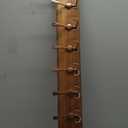 SKOLOO Coat Rack Wall Mounted - 38.6" Long, Wooden, Heavy Duty, Rustic Coat Hooks for Wall, Coat Rack with 10 Triple Hooks for Hanging Clothes, Jacket, Hat(Brown & Retro Red)