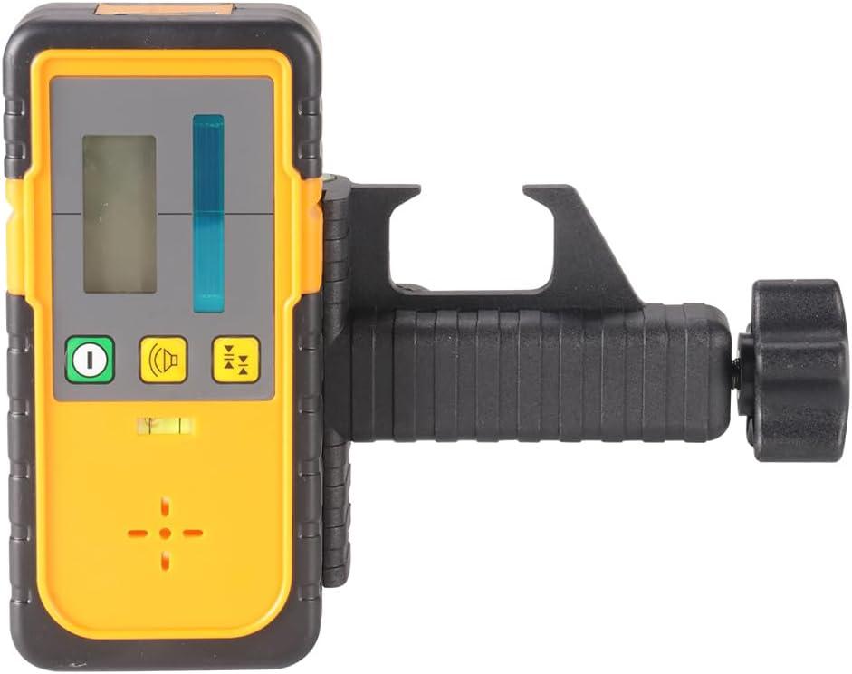 Digital Rotary Laser Receiver with Dual Display and Built-In Bubble Level, Compatible with 600 Rpm Speed Green Rotary Lasers - Rod Clamp Included,Class 2, Laser parameters <5mW