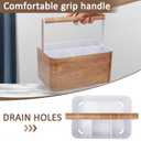 BYUNER Shower Caddy Portable for College: Devided Bathroom Caddy Shower Basket for Dorm with Handle, Plastic Bathroom Counter Organizer Storage Tote Bin for Dorm,Kitchen,Cabinet, Wood Grain