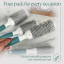 Round Brush Set for Blow Drying and Styling - Ceramic Ionic Thermal Brushes, Wet Hair Brush Bundle with Travel Bag for Women and Men, 4 Pack