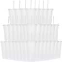 Suertestarry 36 Pack Plastic Reusable Cups 24oz Bulk Tumblers with Lids and Straws for Adults Kid Women Party, Smoothie Cups for Iced Coffee Travel Cup(White)