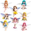 8Pcs Miniature Fairy Figurines, Mini Fairies for Fairy Garden, Small Fairies Garden Accessories for Decor Cake, Landscapes