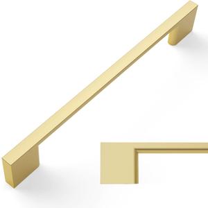 Amerdeco 10 Pack Brushed Gold Cabinet Pulls 6.25 Inch(160MM) Hole Centers Kitchen Cabinet Handles Cabinet Hardware Kitchen Handles for Cabinets Cupboard Handles Drawer Pulls ZH0060