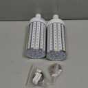 FanNicoo 2 Pack 500W Equivalent LED Corn Light Bulb 5500 Lumen 6500K 60W Large Area Cool Daylight White E26/E27 Medium Base for Outdoor Indoor Garage Warehouse Factory Workshop Street Backyard