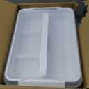 CraftGenes Craft Storage Box with Removable Tray, 20 QT Clear Plastic Organizer with Lids, White Playdoh Storage Containers for Crafts Supplies, Tools, Puzzles(1-Pack)