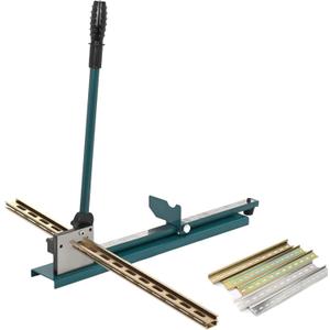 tonchean Din Rail Cutter Double Groove Manual Rail Cutter Tool 50cm/20in Ruler Sliding Baffle for Cutting 1.4inch Width Slotted Aluminium and Steel Din Rails