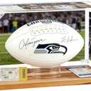 Hdenmist Football Display Case Full Size, Acrylic Football Case Display Case Clear with Wood Stand UV Protected Autographed Football Holder Box for Football Fans & Collectors