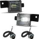 Bestview LED License Plate Lights Tag Lamp Assembly with Socket Wire Harness for 2014-2021 Chevy Silverado GMC Sierra 1500 2500HD 3500HD Colorado Canyon Pickup Truck Rear License Plate Lamp,Pack of 2