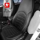 TOYOUN Classic Universal PU Leather Car Front Seat Covers High Back Bucket Seat Cover - Fit Most Cars, Trucks, SUVS, or Vans 2 PCS Gray Trim Auto Seat Covers Set Car Seat Protector for All Seasons