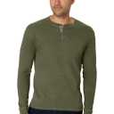 Hanes Mens T-Shirts, Men's Beefyt Henley Shirts, Men's Cotton Long Sleeve Shirts, Size M