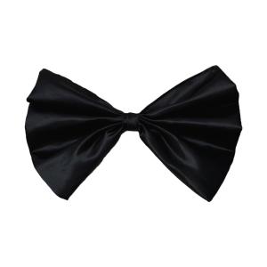 Add on Bow for Wedding Dress Decoration Detachable Satin Bowknot (Black-one Layer)