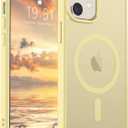 SUPFINE Magnetic for iPhone 12 Mini Case & iPhone 13 Mini Case (Compatible with MagSafe) (Military Grade Drop Protection) Slim Translucent Matte Shockproof Phone Cover, Buttercream Yellow