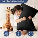 Toddler Pillow with Microfiber Pillowcase - 13x18 Small Kids Pillow for Sleeping, Travel, Car, Nursery & Toddler Bed - Soft & Fluffy - Ideal for Crib & Cot - Machine Washable - Ages 2 and Up - Black