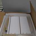 Masupu Nightstand,Mid-Century Modern Bedside Table with 2 Storage Drawer,Small Gold Frame Side End Table for Bedroom,Living Room, White