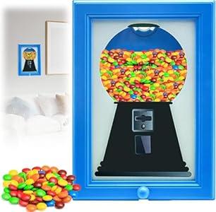 Candy Dispenser Picture Hanging Candy Frame, Gumball Machine In A Frame, Handy Fast Distribution Candies, Nuts, Dog & Cat Treats, Suitable For Birthday & Holiday Gifts (Pink)