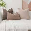 Kevin Textile Waterproof Decorative Pillow Covers Khaki 12x20 Inch Pack of 2 Soft Boucle Textured Lumbars Cushions Elegant Accent Pillows for Couch Sofa Chair Bed Home Decor Indoor Outdoor