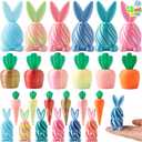 JOYIN 12Pcs Easter 3D Printed Toys, Bunny and Carrot Fidget Toys, 3D Printed Stress Relief Toys for Classroom Prize Supplies, Party Favors, Easter Egg Hunt Basket Stuffers Fillers.