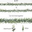 DearHouse Faux Eucalyptus Garland Plant, 2 Pack Artificial Vines Hanging Eucalyptus Leaves Greenery Garland for Wedding Backdrop Arch Wall Decor, 6 Feet/pcs UV Protected Indoor Outdoor