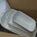 Sweejar Casserole Dishes for Oven, Baking Dish Set of 3,Ceramic Bakeware Set, Rectangular Baking Pan for Cooking,Kitchen,Banquet,12.2x9.2x2.5 Inches (White)