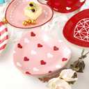 Winoo Design Valentines Plates - 60 PK - Heart Shaped Plates for Valentine's Day Decor
