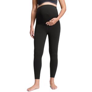 CRZ YOGA Butterluxe Maternity Leggings 25" - Over The Belly Buttery Soft Workout Activewear Yoga Womens Pregnancy Pants (Black)