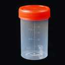 20Pcs 60ML Sterile Specimen Cups with Lids 2OZ Screw-on Cap Red Cover Measuring Containers Seal