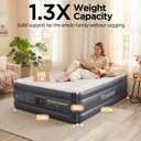 Twin XL Air Mattress with Built-in Pump 18in, Extended 80" Length, Horizontal I-Beam Support 500 LBS, Airtight PVC Bonding, 2-Min Inflation Air Bed with Carry Bag for Home Guests Camping