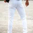 Heyfanee Mens Slim Fit Jeans Stretch Denim Pants for Men (White, M)