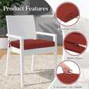 Basic Beyond Outdoor Chair Cushions for Patio Furniture, Waterproof Outdoor Seat Cushions Set of 4 18 x 18, Patio Chair Cushions Set of 4 with Ties and Handle, Brick Red