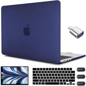 CISSOOK Compatible with MacBook Air 13.6 inch Case Blue 2022 2024 2025 Release Model A2681 A3113 A3240 with Touch ID, Hard Shell Case with Keyboard Cover for MacBook Air 13 M2 M3 M4, Blue